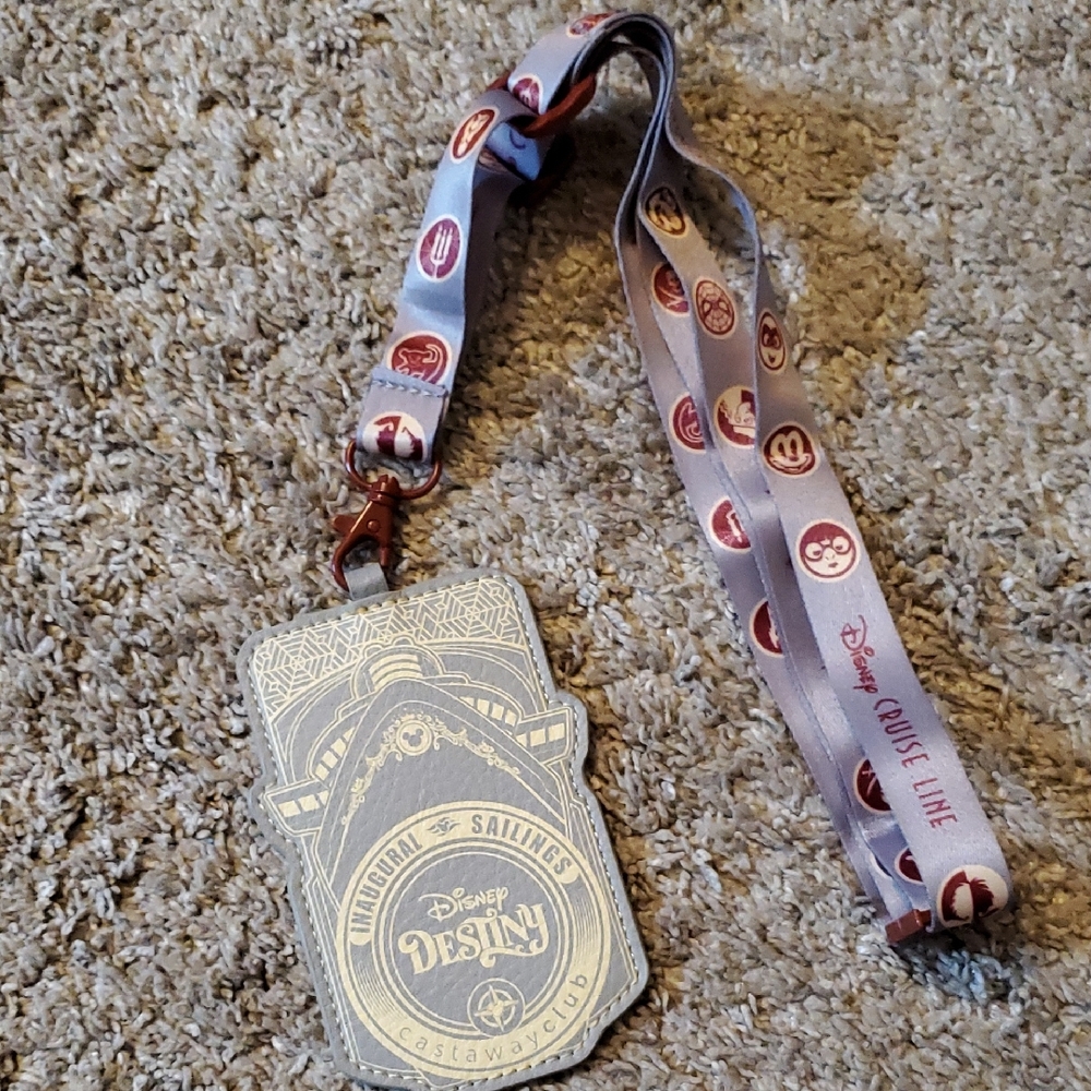 Disney Destiny Gray and Cream Inaugural Sailing Lanyard ❤️🖤